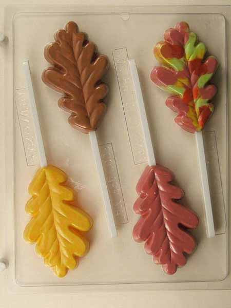 Chocolate// Candy Mold, Lollipop - Any Occasion, Autumn Leaf