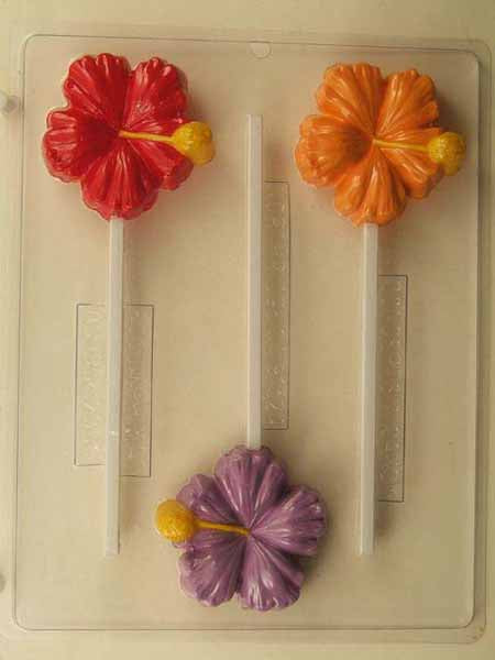 Chocolate// Candy Mold, Lollipop - Any Occasion, Medium Hibiscus