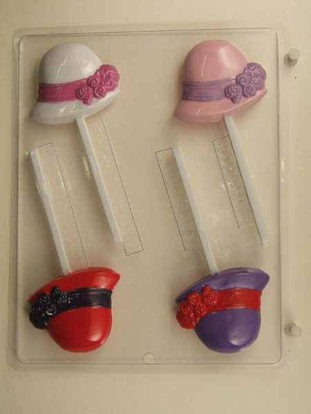 Chocolate// Candy Mold, Lollipop - Any Occasion, Flapper Hat with Ribbon Trim