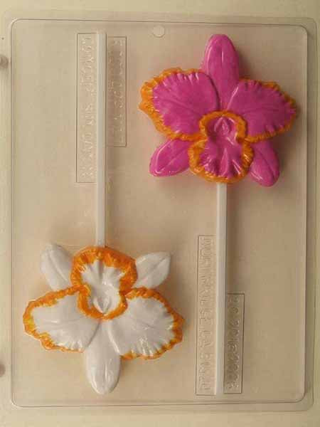 Chocolate// Candy Mold, Lollipop - Any Occasion, Large Orchid