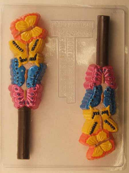 Chocolate// Candy Mold, Pretzel - Spring, Stacked Butterflies Pretzel Rod