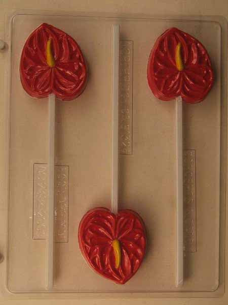 Chocolate// Candy Mold, Lollipop - Flower, Anthurium