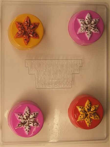 Chocolate// Candy Mold - Flower Stargazer on Round