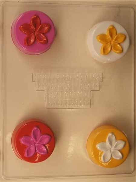 Chocolate// Candy Mold - Flower Plumeria on Round