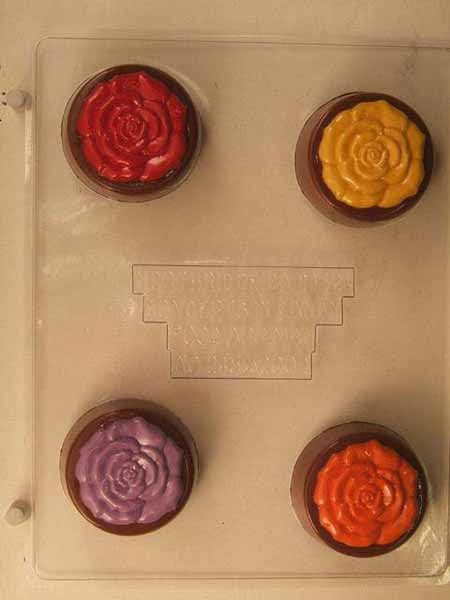 Chocolate// Candy Mold - Flower, Rose on Round