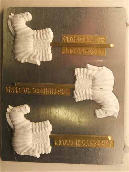 Chocolate// Candy Mold, Lollipop - Animal, Zebra
