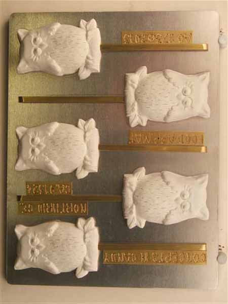Chocolate// Candy Mold, Lollipop - Animal, Wise Owl
