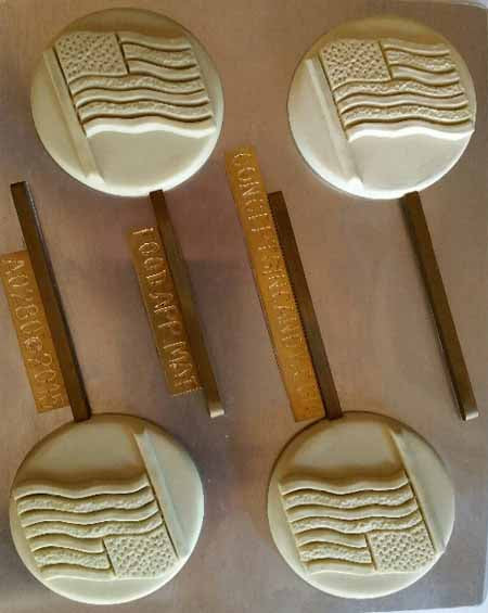 Chocolate// Candy Mold, Lollipop - Any Occasion, USA Flag on Round