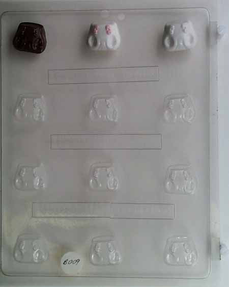 Chocolate// Candy Mold, Mini - Baby Shower, Small Diaper with Safety Pin