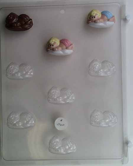 Chocolate// Candy Mold, Mini - Baby Shower, Baby on Cloud in Diaper