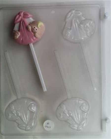 Chocolate// Candy Mold, Lollipop - Baby Shower, Baby in Sling