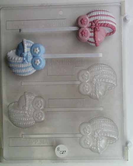 Chocolate// Candy Mold, Lollipop - Baby Shower, Baby Carriage