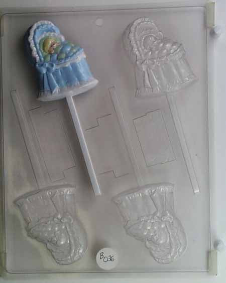 Chocolate// Candy Mold, Lollipop - Baby, Baby in Bassinet