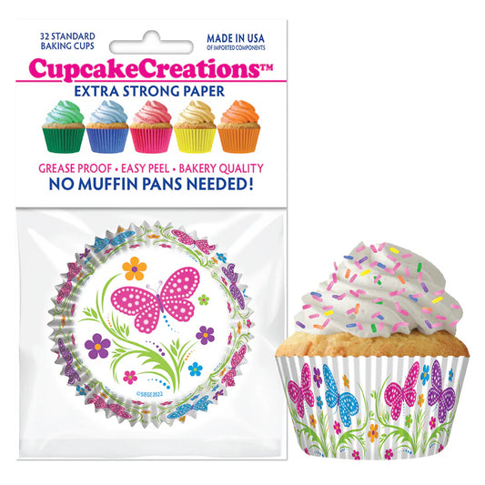 Cupcake Creations // Cupcake Liners "Butterflies" 2" Base x 1 3/8 " Wall