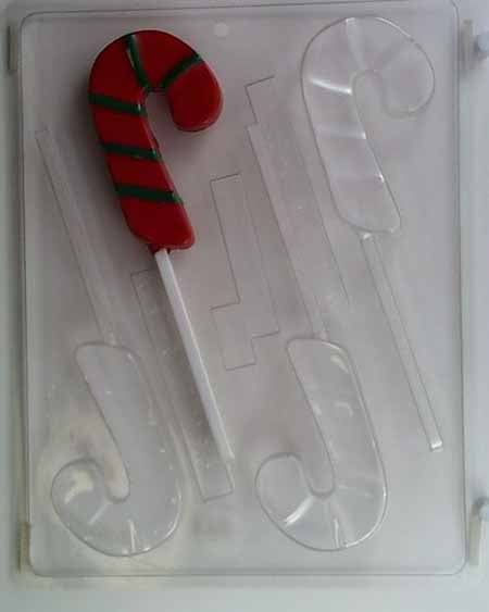 Chocolate// Candy Mold, Lollipop - Holiday, Christmas Candy Cane