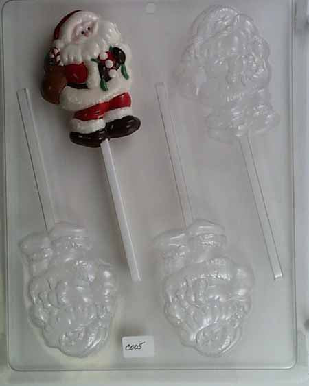 Chocolate// Candy Mold, Lollipop - Holiday, Christmas Santa with Sack