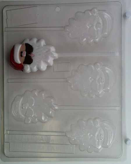 Chocolate// Candy Mold, Lollipop - Holiday, Silly Christmas Santa Face