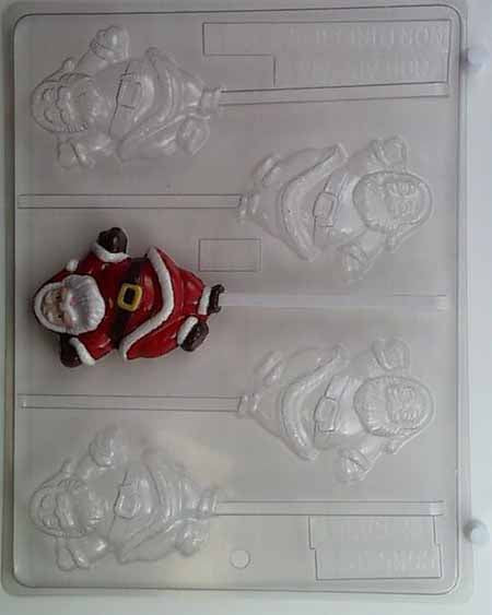 Chocolate// Candy Mold, Lollipop - Holiday, Dancing Christmas Santa