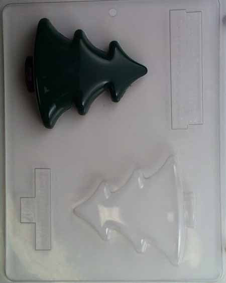 Molde para chocolate y dulces, 3D - Navidad, Árbol de Navidad liso, tamaño mediano-grande 