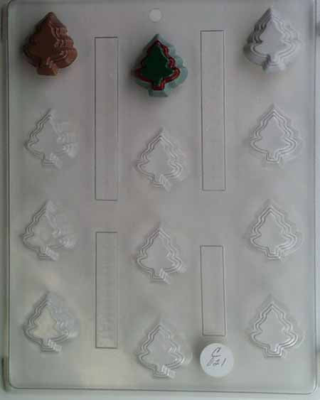 Chocolate// Candy Mold, Mini - Christmas, Small Tri-Level Christmas Tree