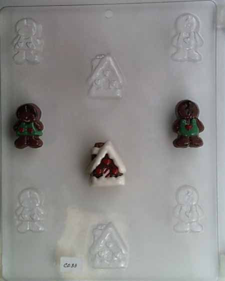 Chocolate// Candy Mold, Mini - Holiday, Gingerbreads and Gingerbread Houses