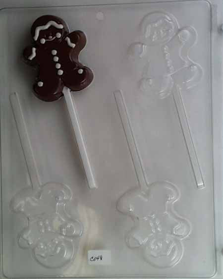 Chocolate// Candy Mold, Lollipop - Holiday, Girl and Boy Gingerbreads