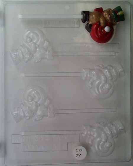 Chocolate// Candy Mold, Lollipop - Holiday, Parade Drumming Bear with Hat