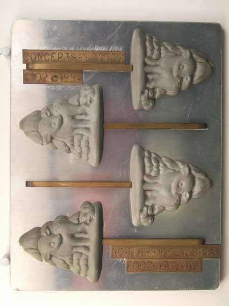 Chocolate// Candy Mold, Lollipop - Christmas, Cute Deer with Squirrel, Christmas Tree Background