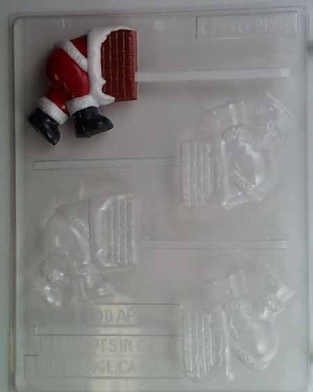 Chocolate// Candy Mold, Lollipop -Holiday, Christmas Santa Feet Sticking out of Chimney