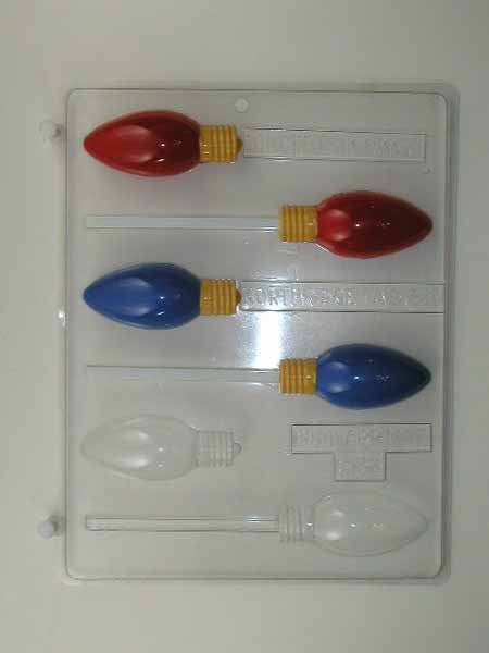 Chocolate// Candy Mold, Lollipop - Christmas, Christmas Tree Light Bulb