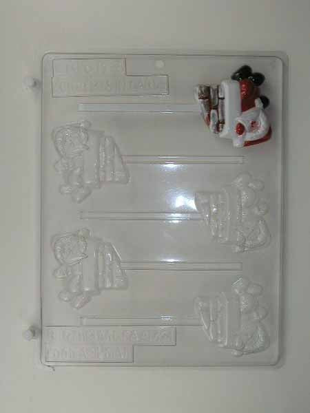 Chocolate// Candy Mold, Lollipop - Holiday, Christmas Santa stuck in Chimney
