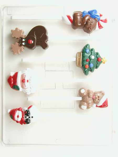 Chocolate// Candy Mold, Lollipop - Christmas, Christmas Assortment #1