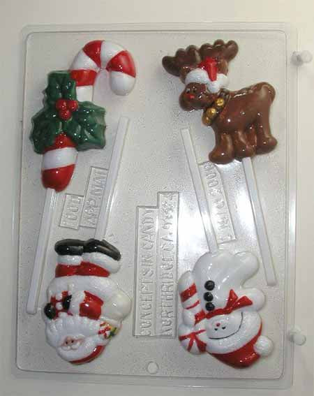 Chocolate// Candy Mold, Lollipop - Christmas, Christmas Assortment #2