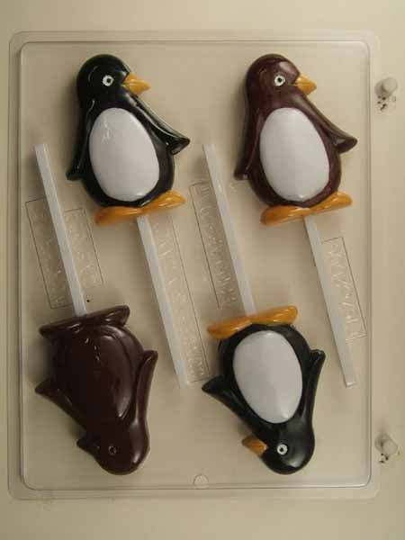 Chocolate// Candy Mold, Lollipop - Christmas, Christmas Penguins