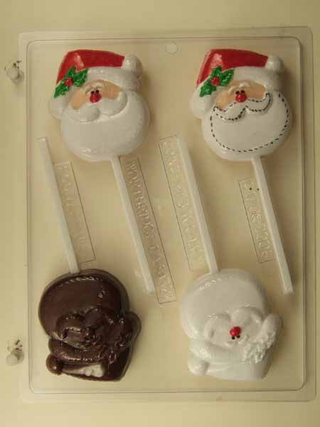 Chocolate// Candy Mold, Lollipop - Holiday, Christmas Santa Claus