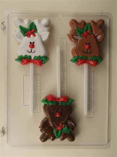 Chocolate// Candy Mold, Lollipop - Christmas, Christmas Reindeer