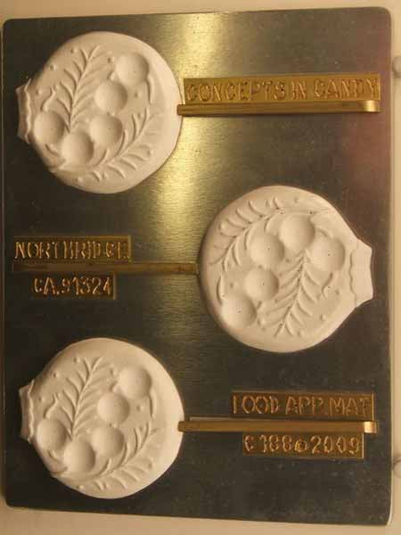 Chocolate// Candy Mold, Lollipop - Christmas, Christmas Ornament with Divots for Candy