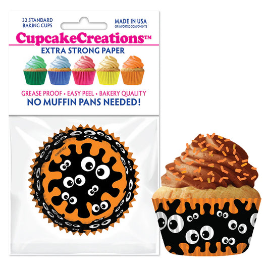 Cupcake Creations // Cupcake Liners "Googly Eyes" 2" Base x 1 3/8 " Wall
