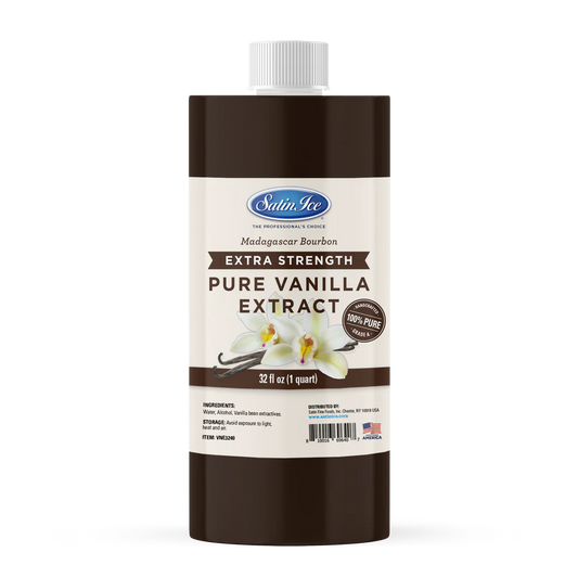 Satin Ice // Extra Strength Pure Vanilla Extract , 32 fl. oz.