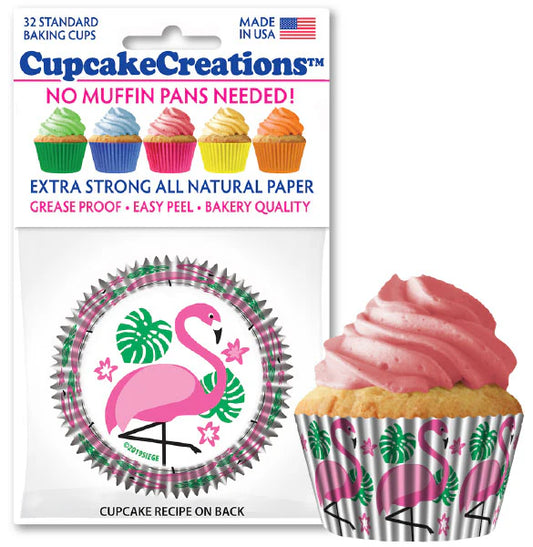 Cupcake Creations // Cupcake Liners "Flamingo" 2" Base x 1 3/8 " Wall