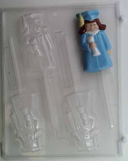 Chocolate// Candy Mold, Lollipop - Graduation, Girl Graduate