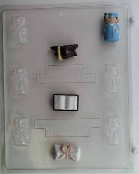 Chocolate// Candy Mold, Mini - Graduation, Boy Graduation Collection