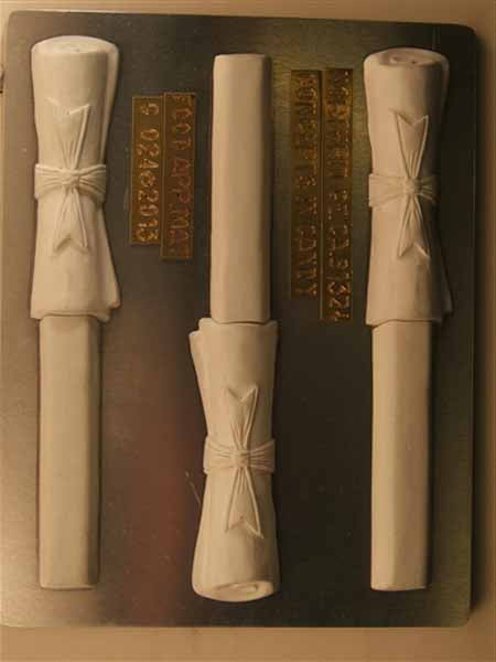 Chocolate// Candy Mold, Pretzel - Graduation, Large Diploma Pretzel Rod