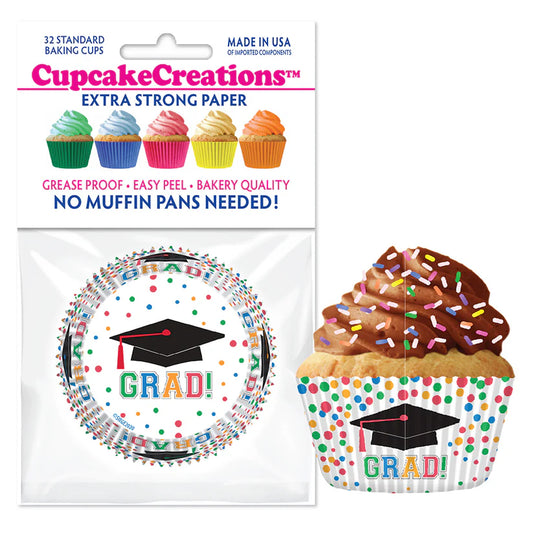 Cupcake Creations // Cupcake Liners "Graduation Dots" 2" Base x 1 3/8 " Wall