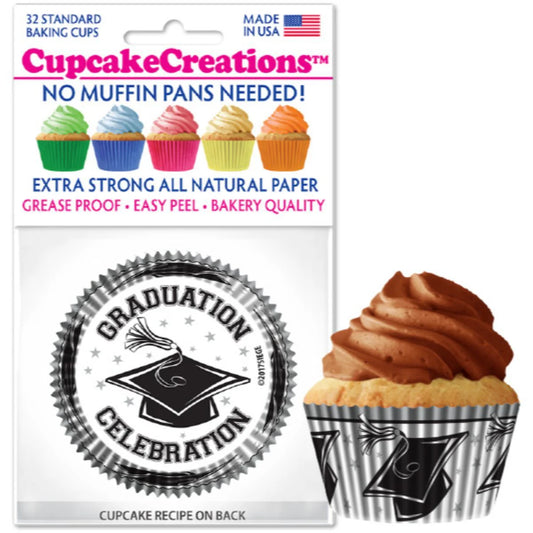 Cupcake Creations // Cupcake Liners "Graduation Celebration" 2" Base x 1 3/8 " Wall