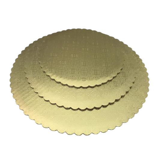 Círculos de pastel festoneados (dorados/plateados)