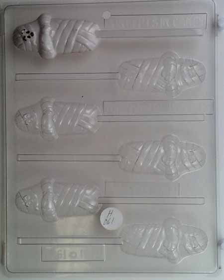 Chocolate// Candy Mold, Lollipop - Halloween, Small Mummy