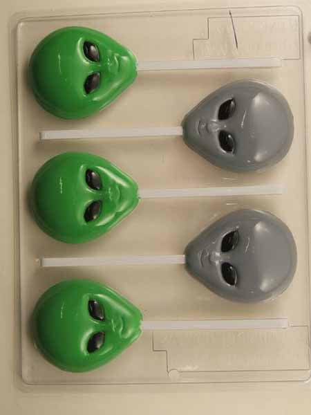 Chocolate// Candy Mold, Lollipop - Halloween, Alien Head