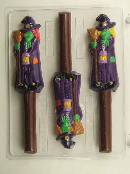 Chocolate// Candy Mold, Pretzel - Halloween, Witch with Broom Pretzel Rod