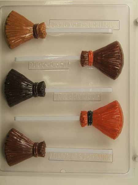 Chocolate// Candy Mold, Lollipop - Halloween, Classic Witch's Broom